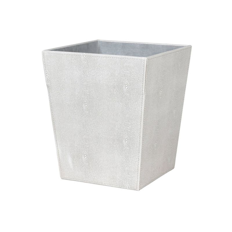 Goverham - Faux Shagreen Bin - Ivory - Dimensions H: 27 x W: 23 x D: 23 cm