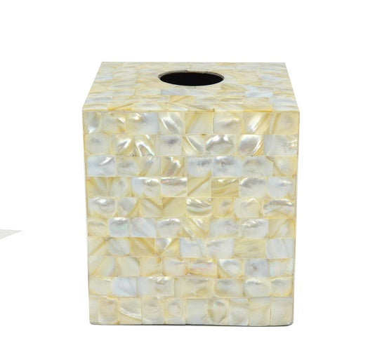 MOP Barker -  Mother of Pearl Metal Tissue Cover with circular opening