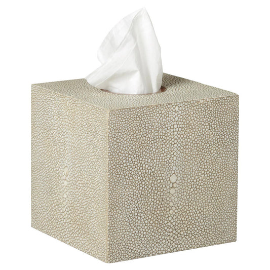 Taupe faux shagreen tissue box cover luxury square holder 14cm"