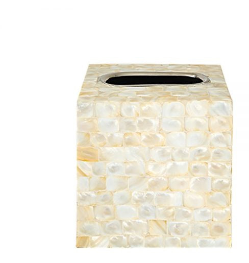 MOP Baker -  Mother of Pearl Metal Tissue Cover with oval opening - 13 cm